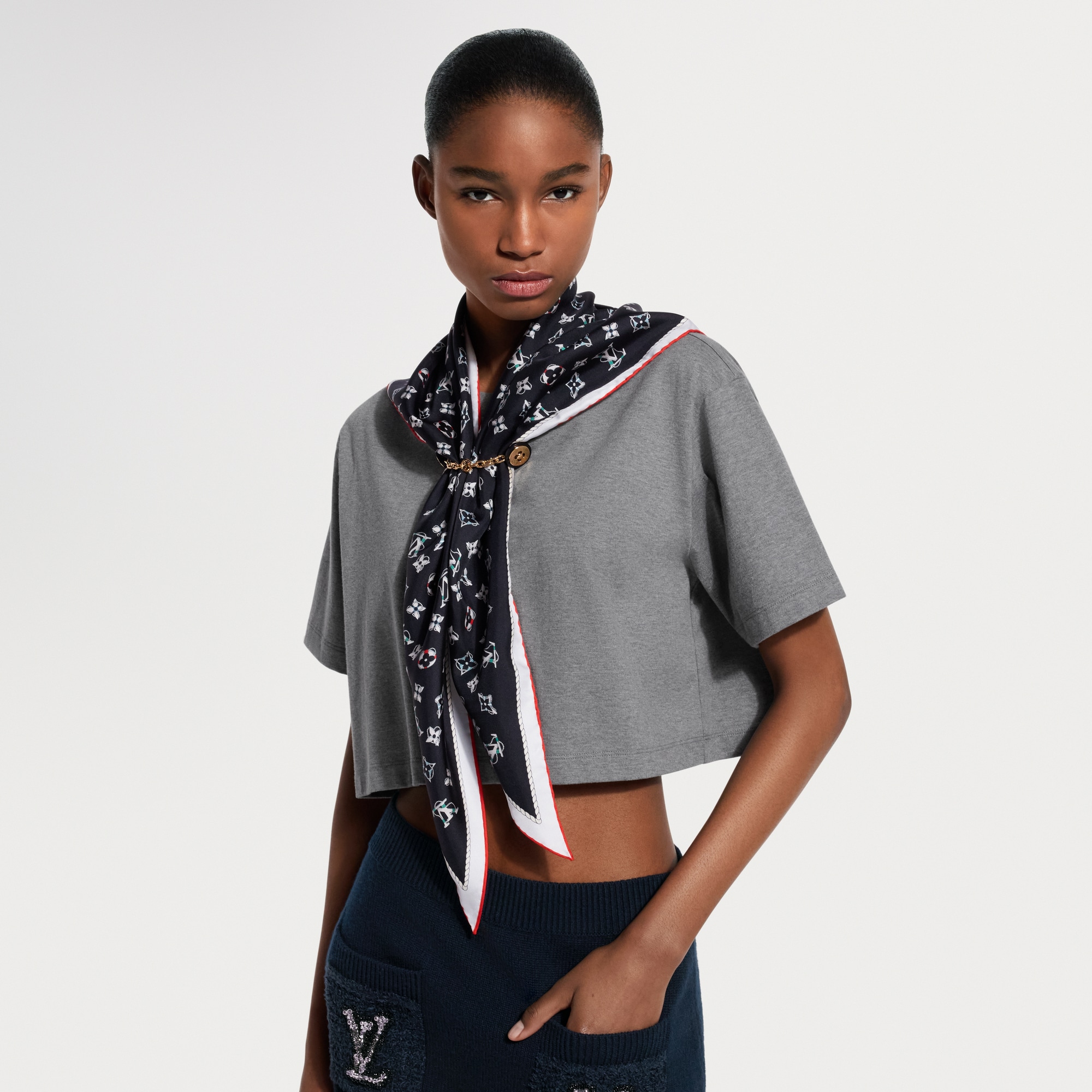 Nautical Scarf Crop Top - Luxury Grey | LOUIS VUITTON